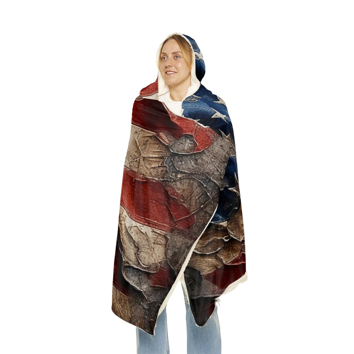 Distressed American Flag Snuggle Blanket