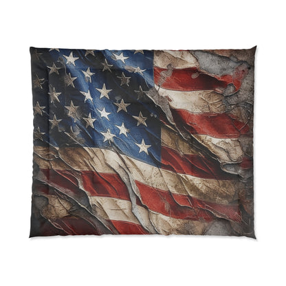 Distressed American Flag Comforter