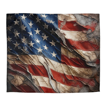 Distressed American Flag Microfiber Duvet Cover