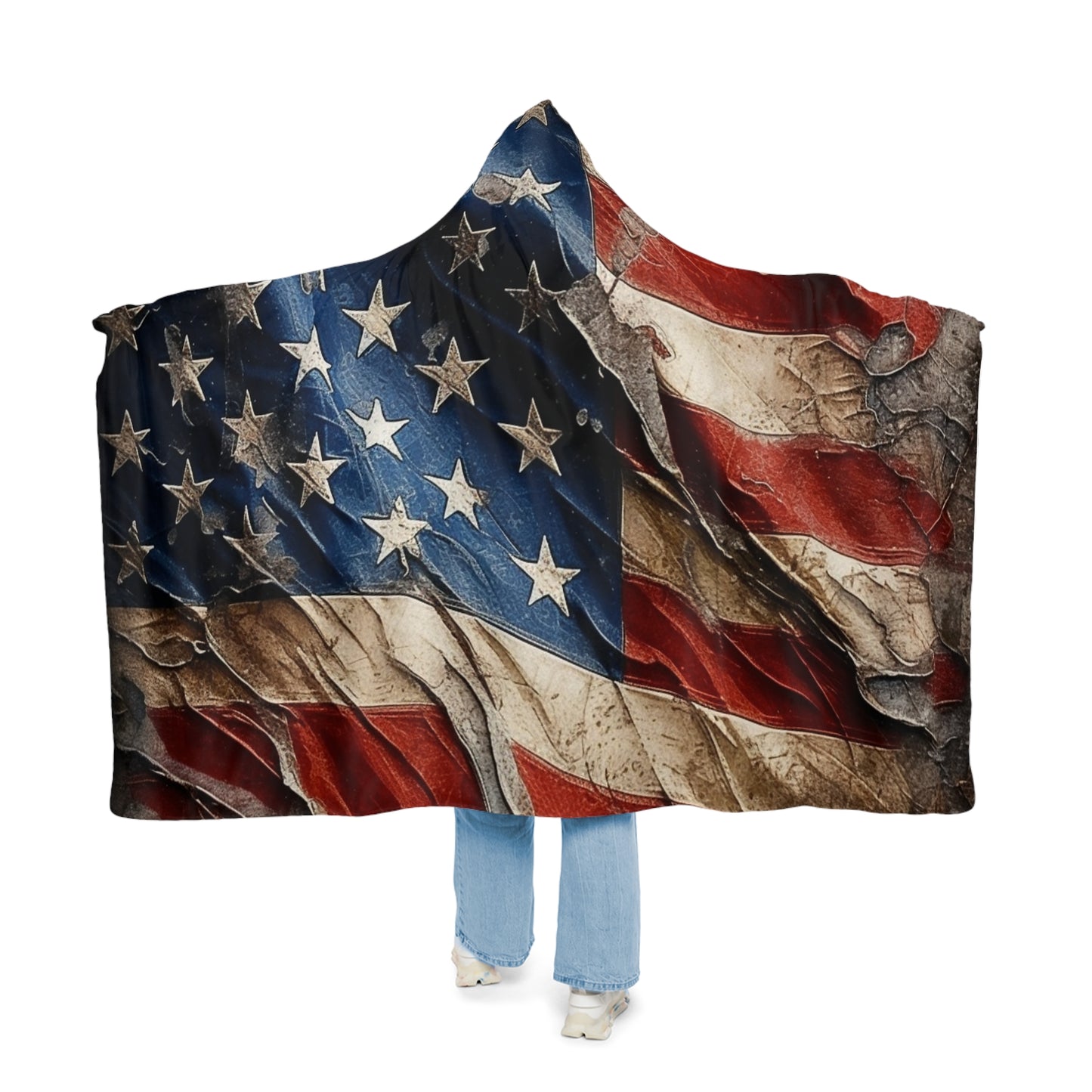 Distressed American Flag Snuggle Blanket