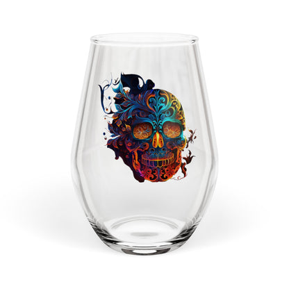 Sugar Skull Wine Glass