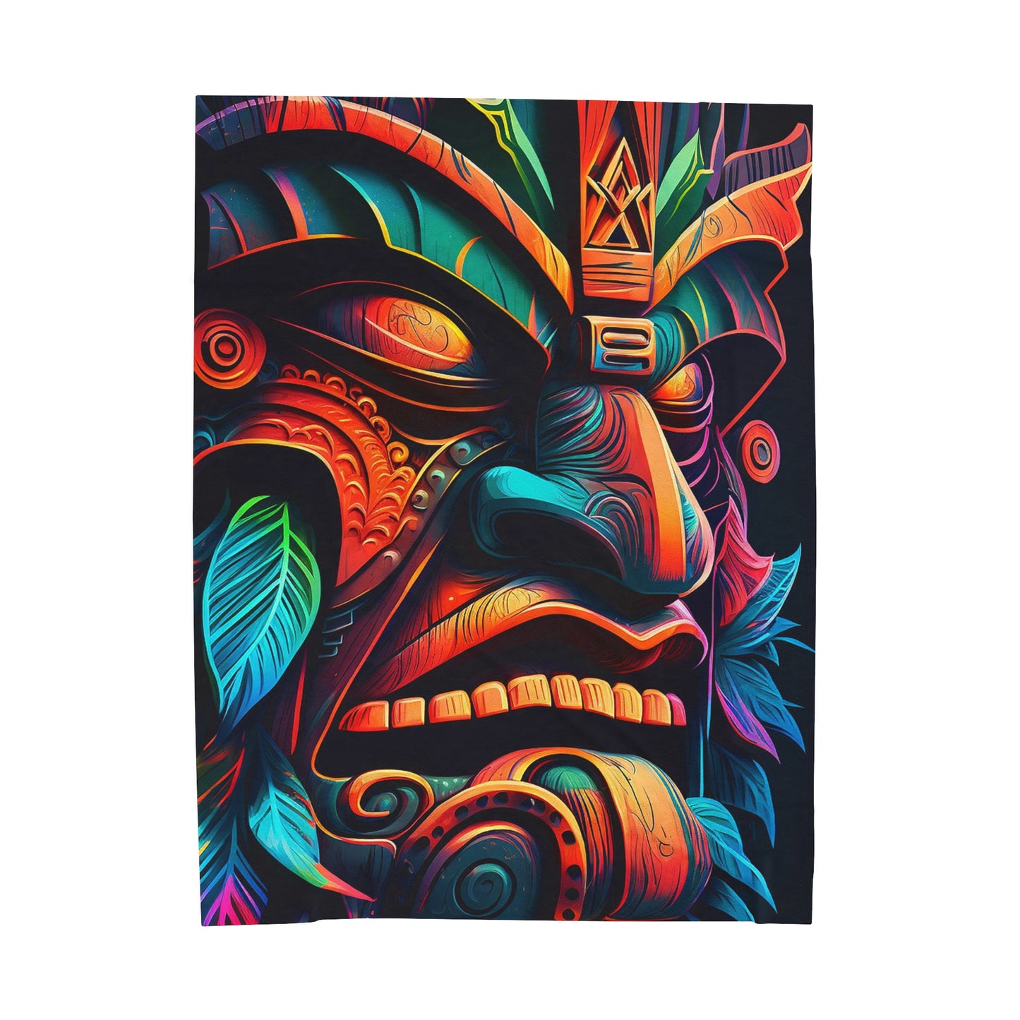 Stoic Tiki Velveteen Plush Blanket