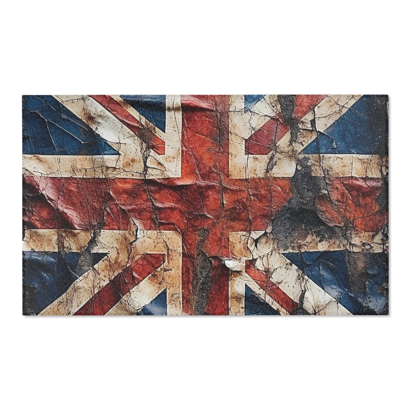 British Union Jack Tattered Area Rugs