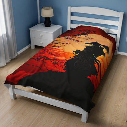 Mountain Sunset Velveteen Plush Blanket