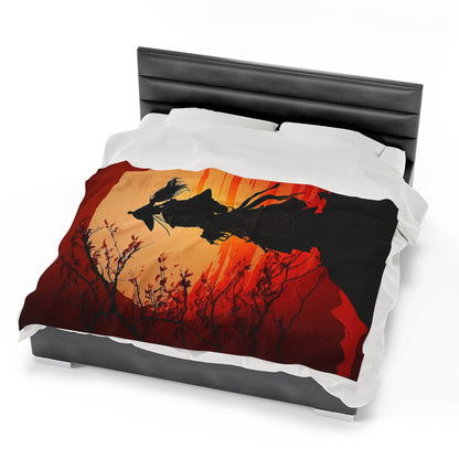 Mountain Sunset Velveteen Plush Blanket