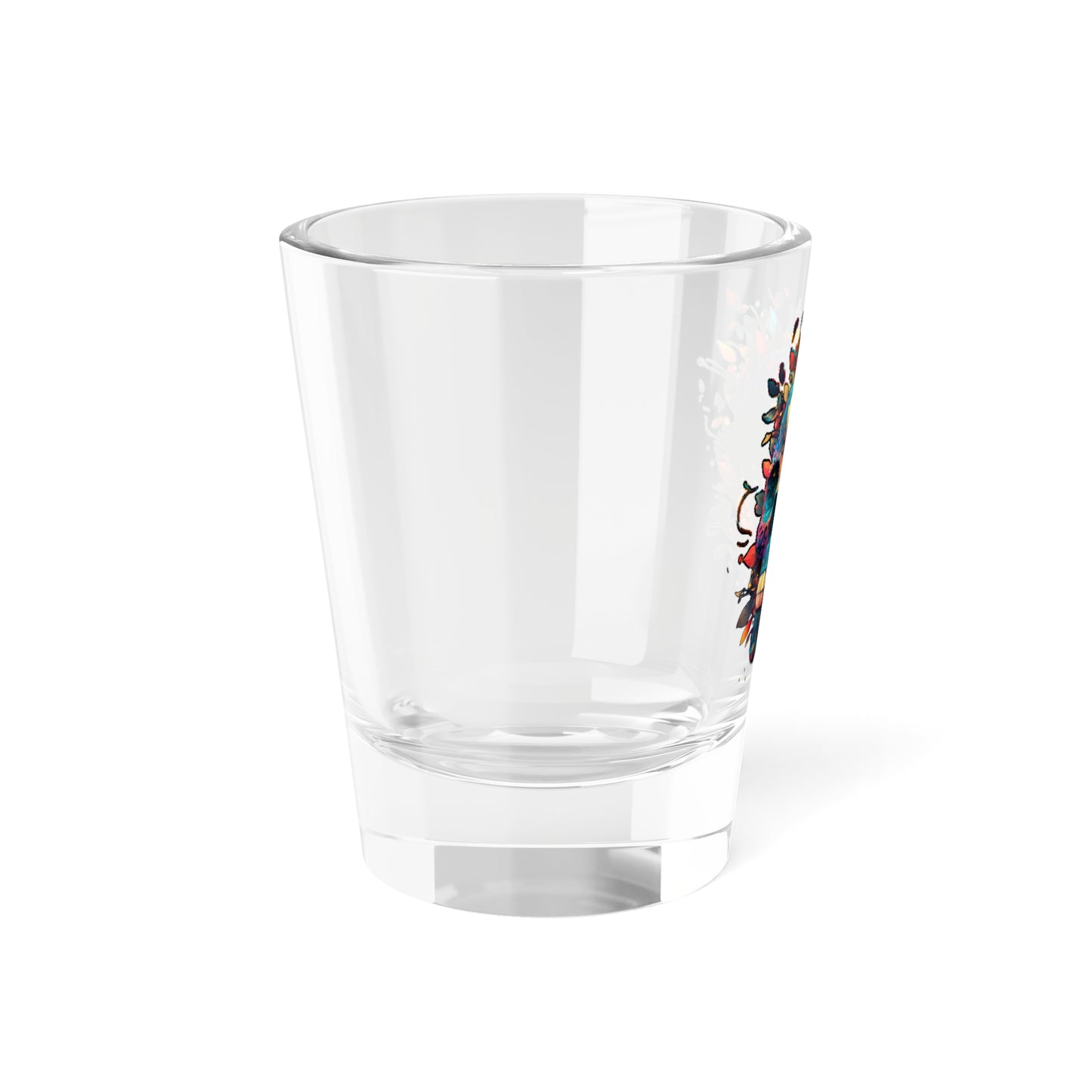 Blue Sugar Skull Shot Glass, 1.5oz