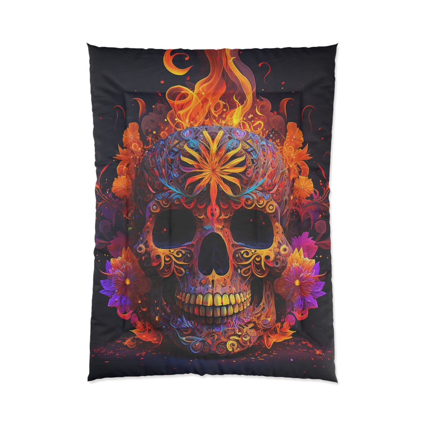 Sinister Flame Sugar Skull Comforter