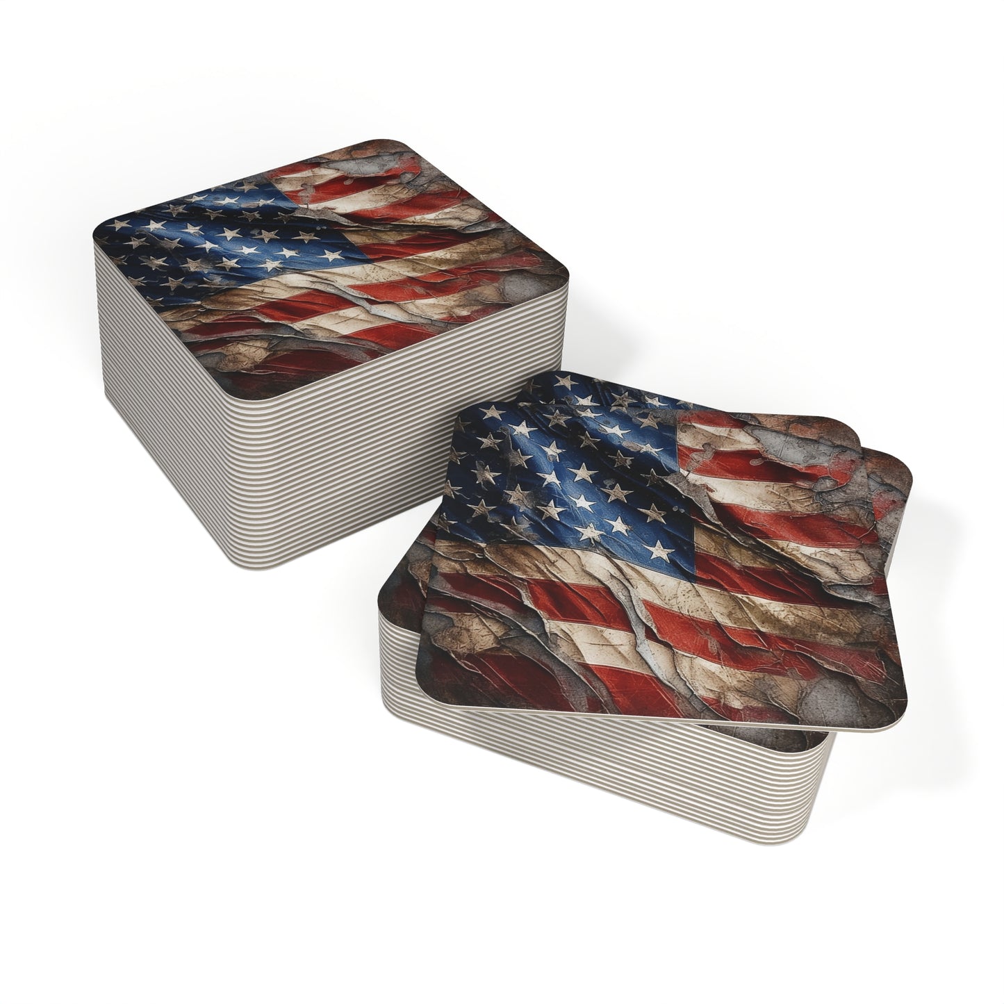 Distressed American Flag Coasters (50, 100 pcs)