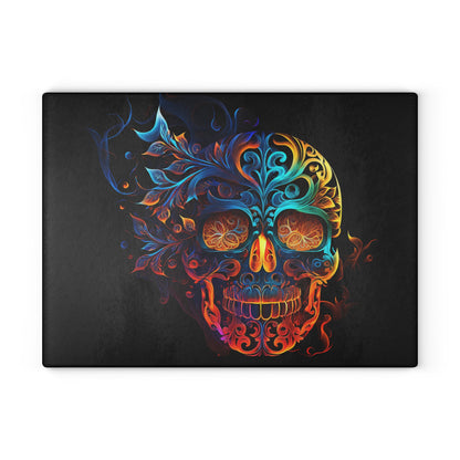 Elemental Flame Sugar Skull Glass Cutting Board