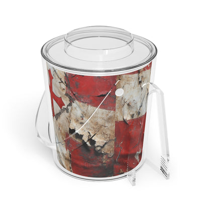 Distressed Templar Flag Ice Bucket with Tongs