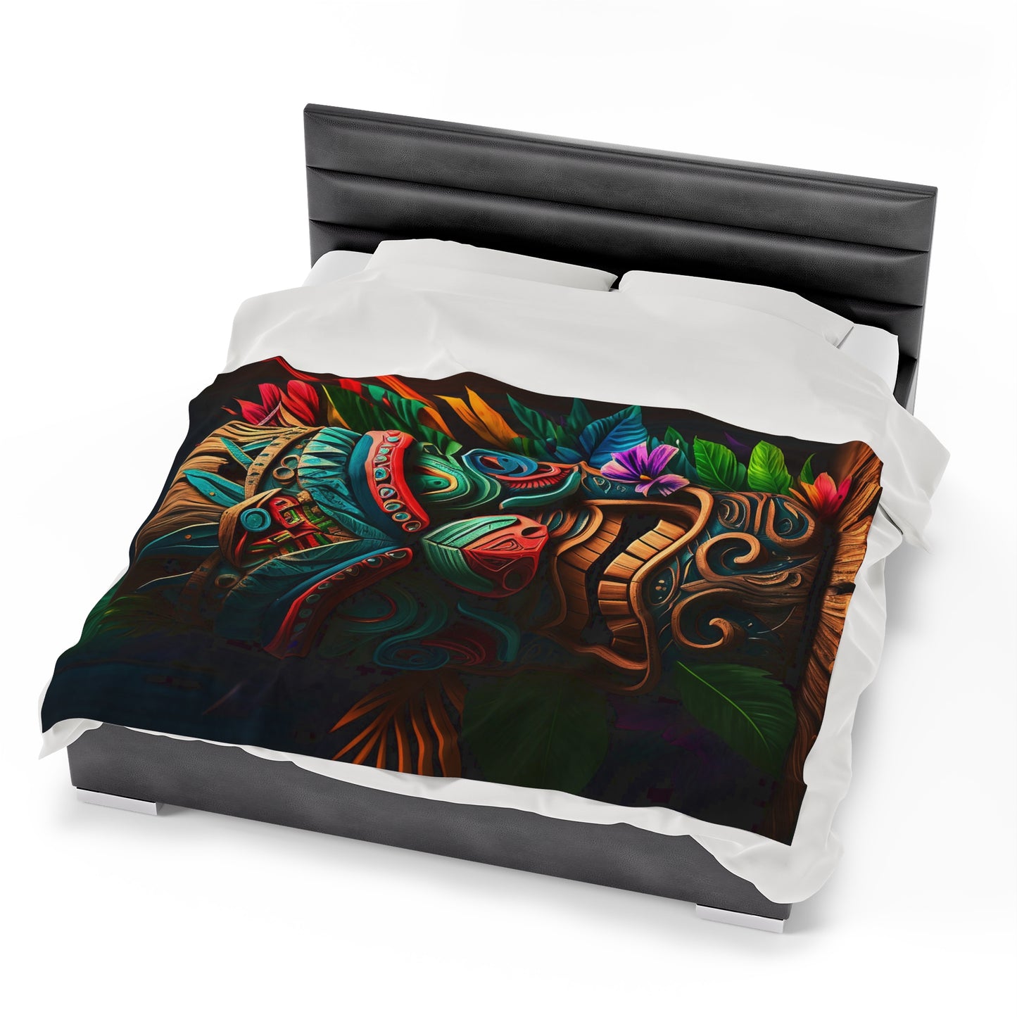 Tiki Idol Velveteen Plush Blanket