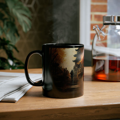 Autumn Journey Black Coffee Mug