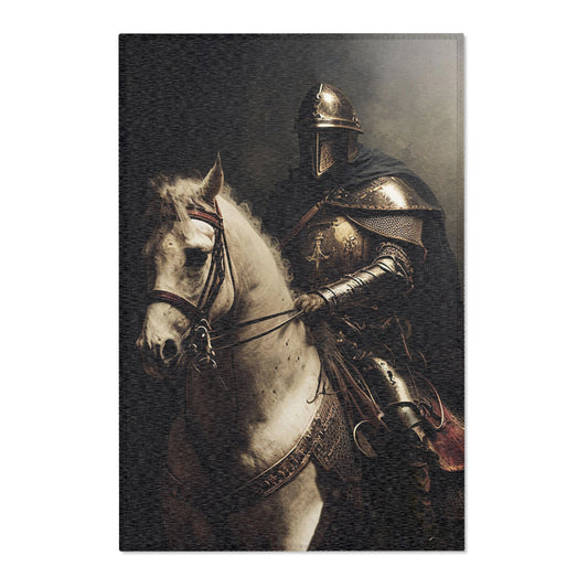 Knight on White Mount Area Rug