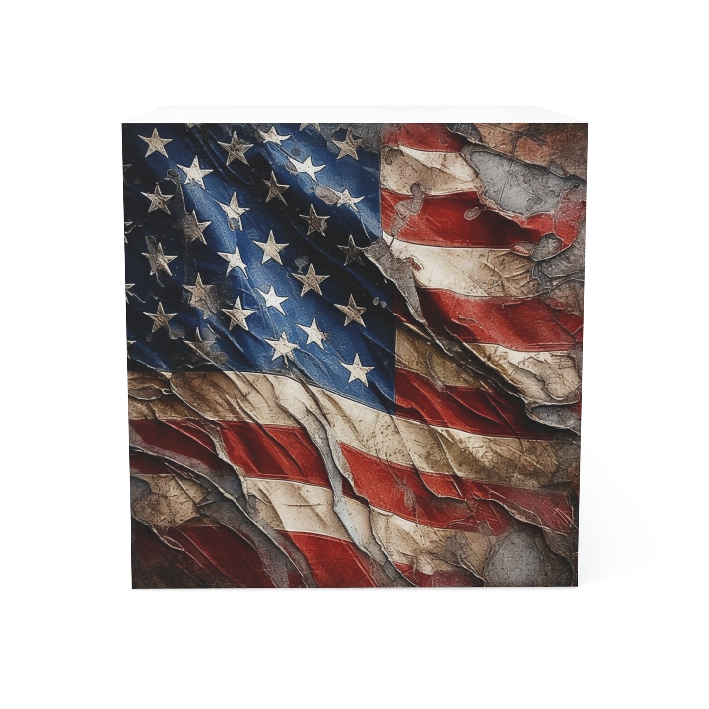 Distressed American Flag Note Cube