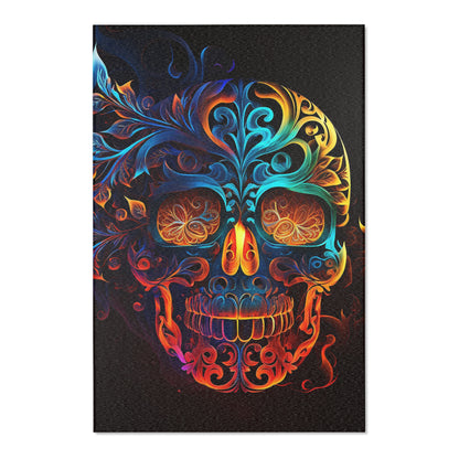 Eternal Flame Sugar Skull Area Rug product description