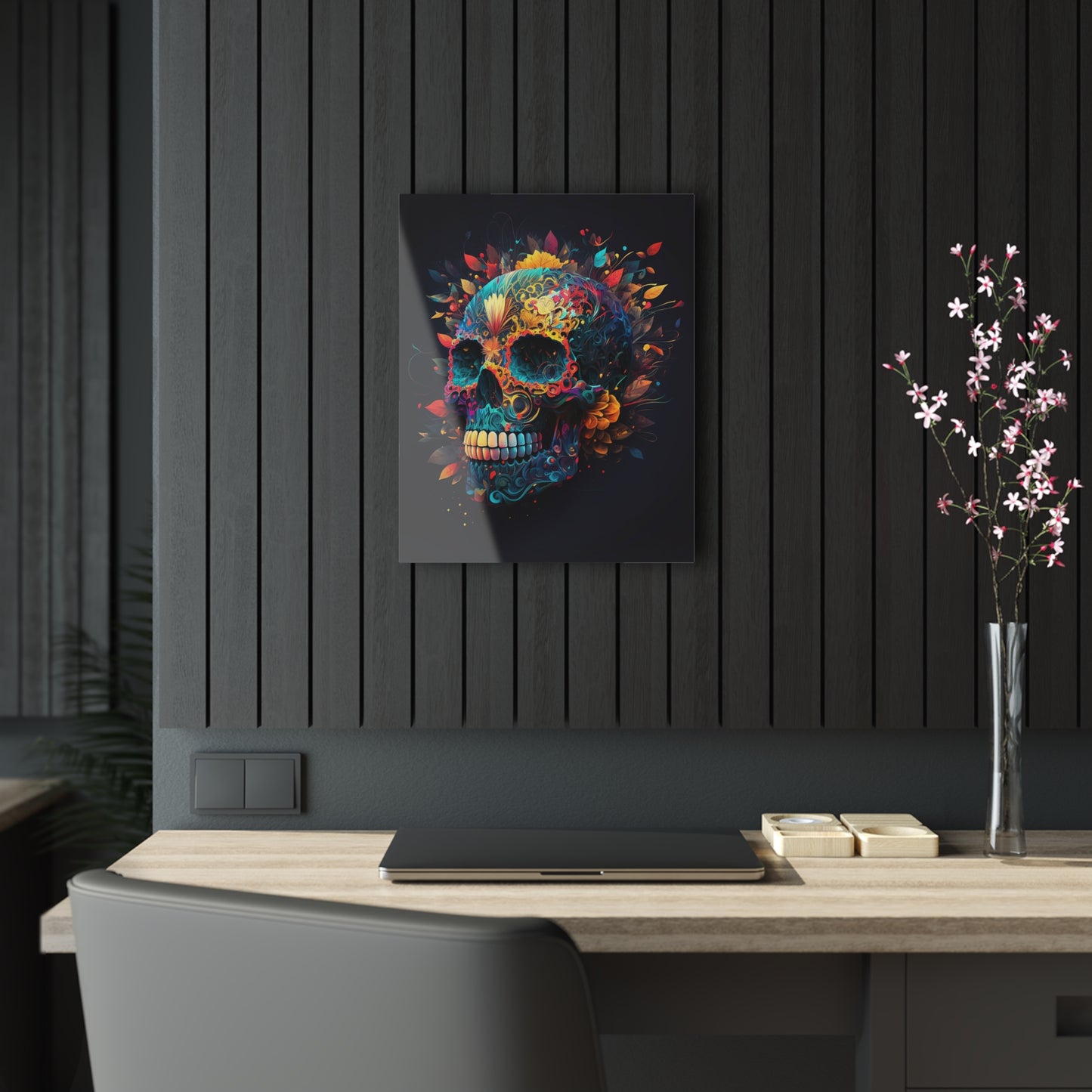 Blue Sugar Skull Acrylic Prints