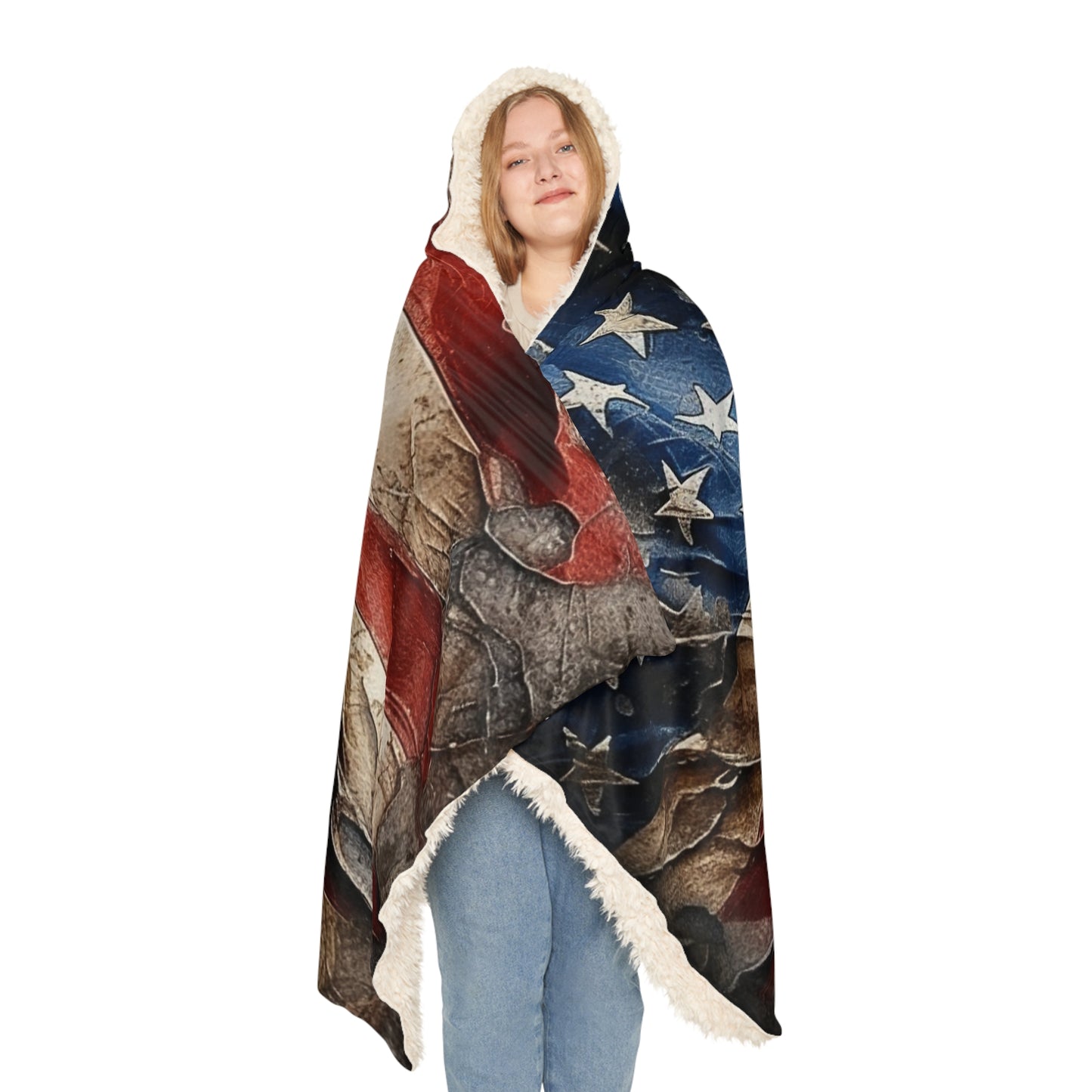 Distressed American Flag Snuggle Blanket