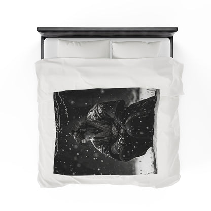 Stoic Samurai Velveteen Plush Blanket