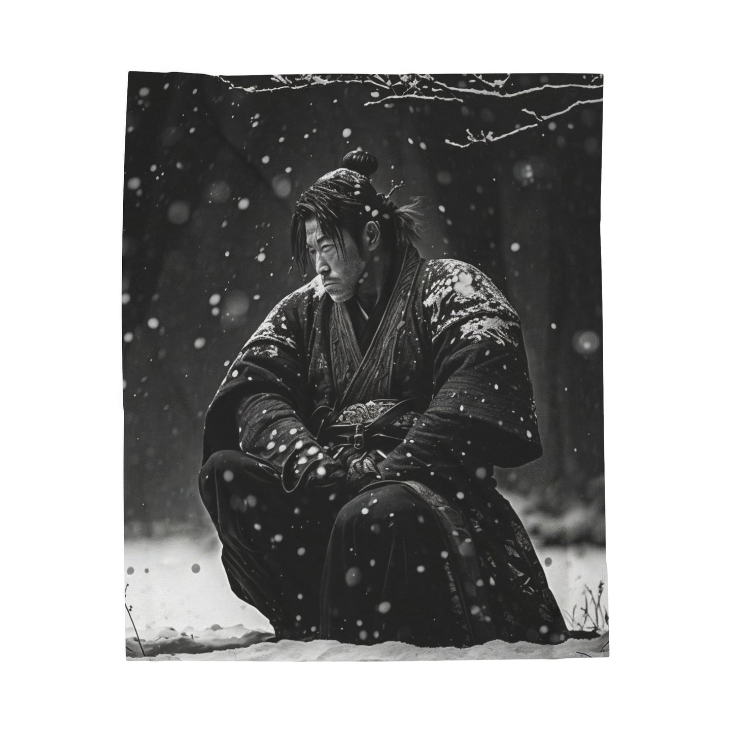 Stoic Samurai Velveteen Plush Blanket