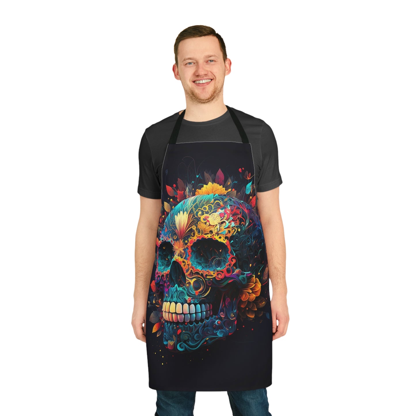 Blue Sugar Skull Apron (AOP)