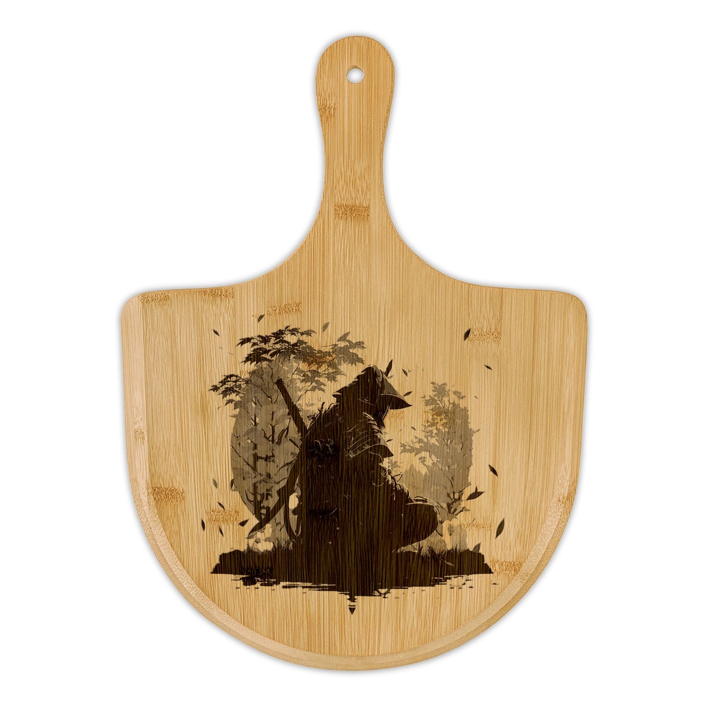 Autumn Samurai Engraved Bamboo Pizza Peel