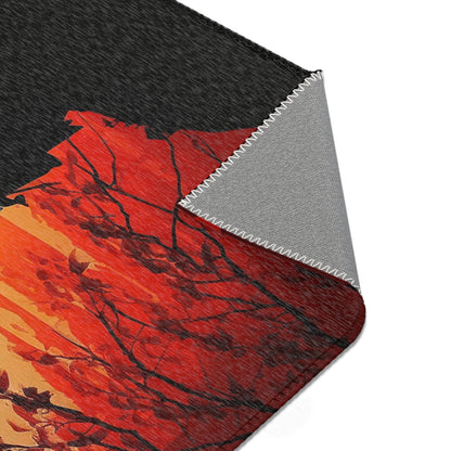 Japanese Sunset Samurai Area Rug