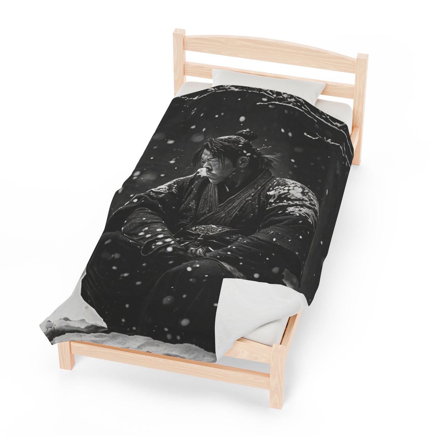 Stoic Samurai Velveteen Plush Blanket