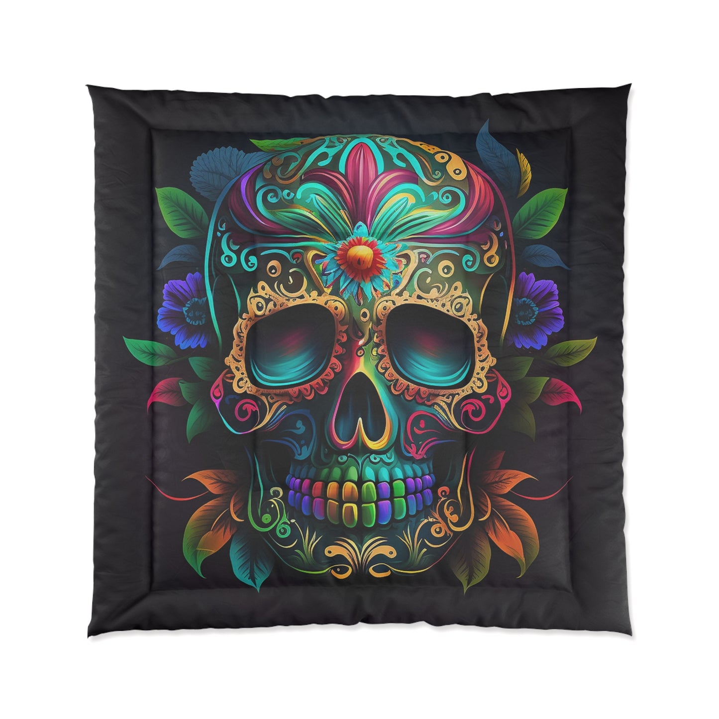 Flower Sugar Skull Comforter