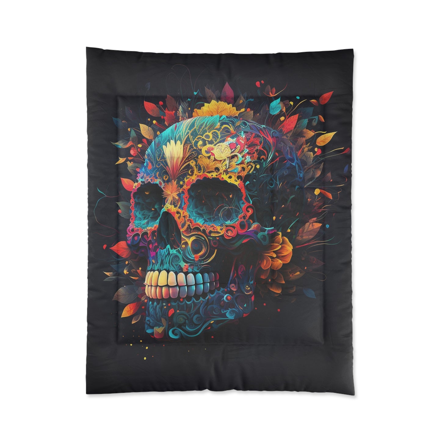 Blue Sugar Skull Comforter