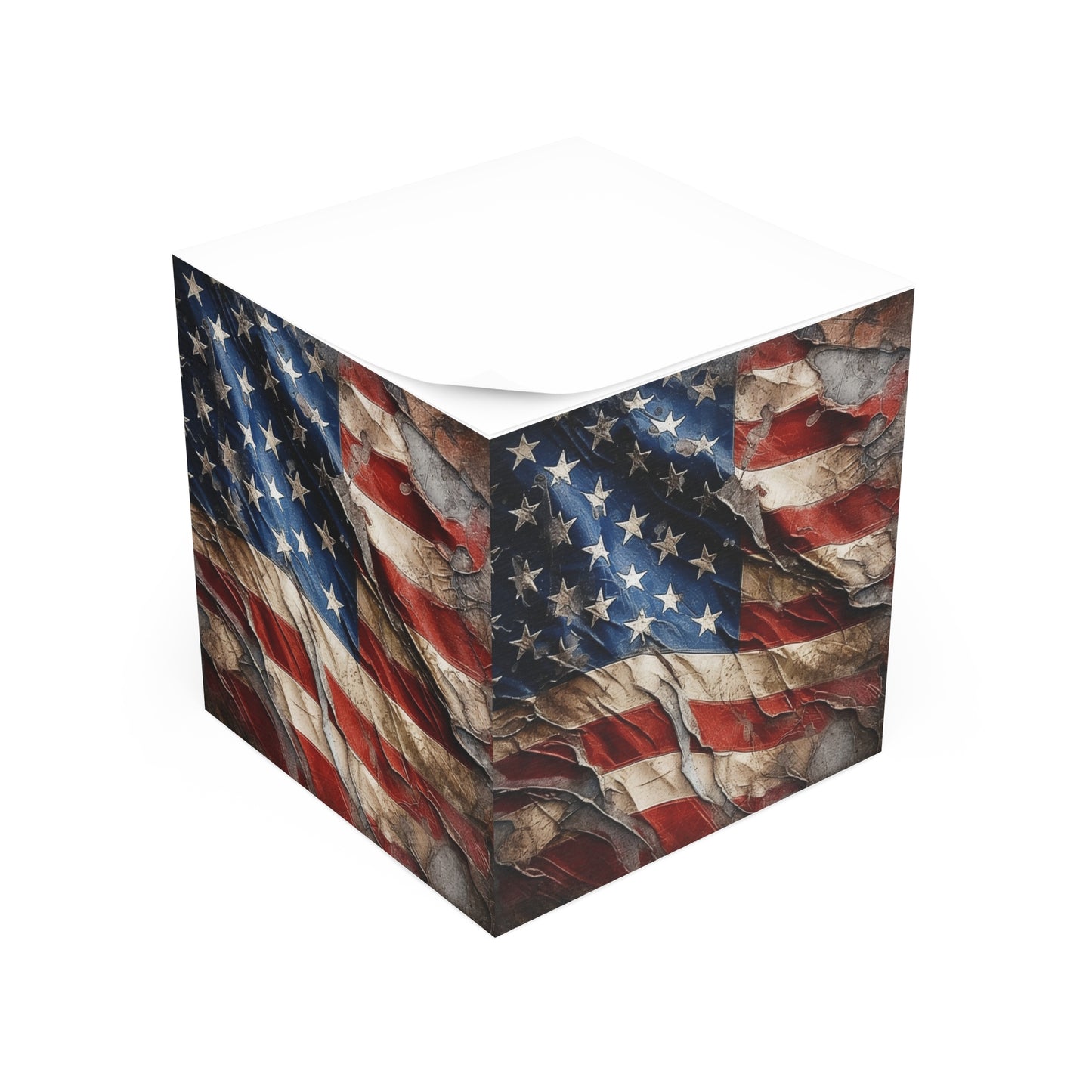 Distressed American Flag Note Cube