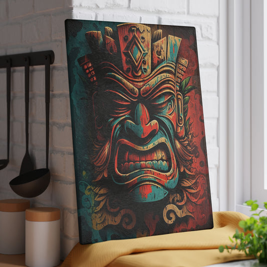 Angry Tiki Glass Cutting Board