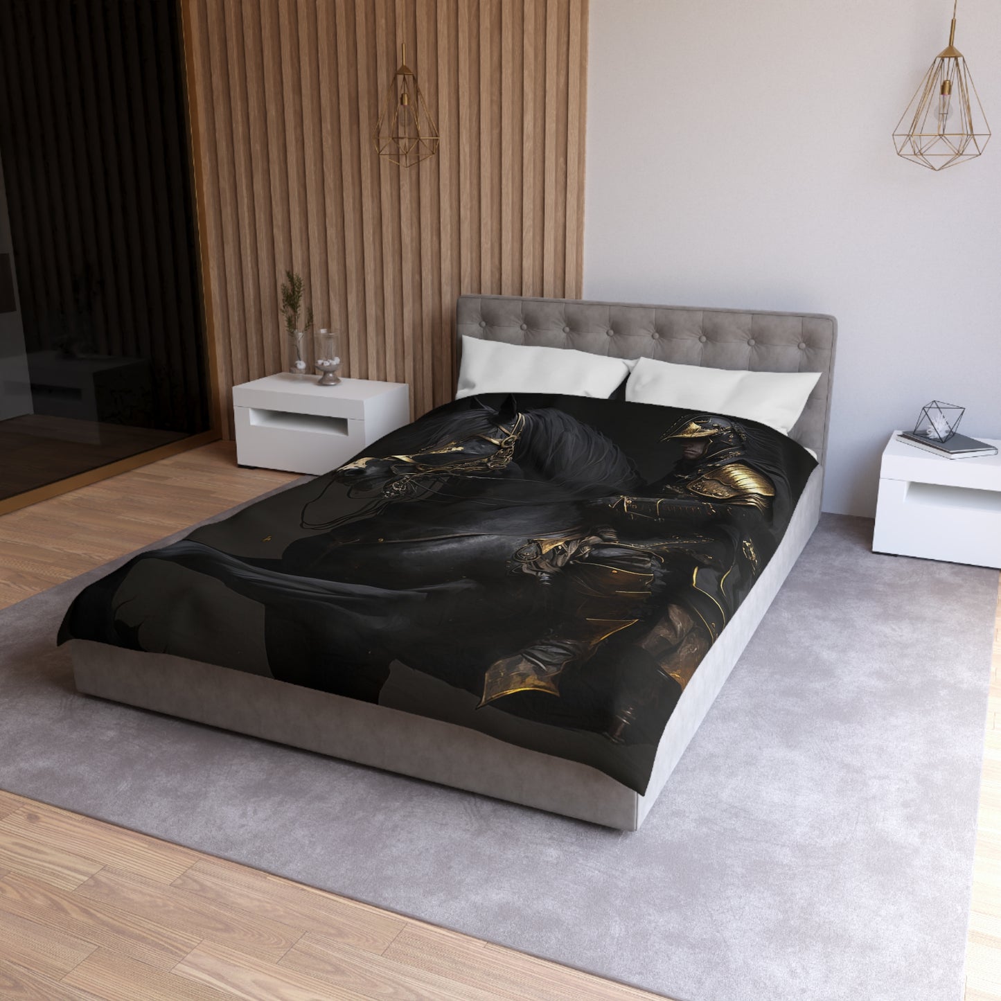 Black & Gold Knight Microfiber Duvet Cover