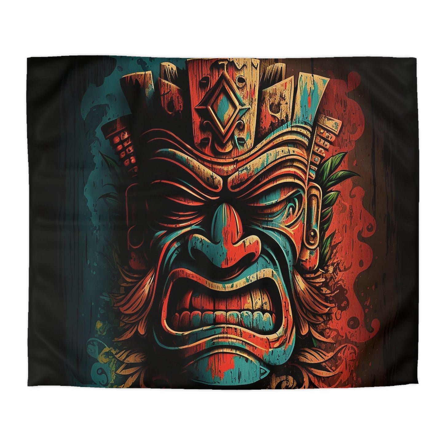 Angry Tiki Microfiber Duvet Cover