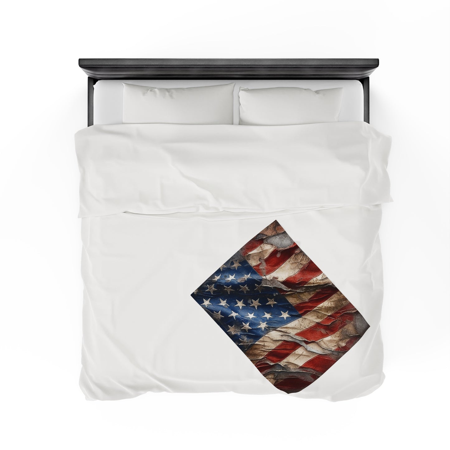 Distressed American Flag Velveteen Plush Blanket