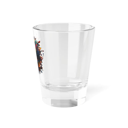 Blue Sugar Skull Shot Glass, 1.5oz