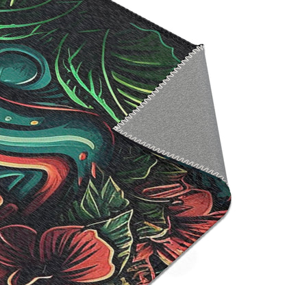 Green Tiki Area Rug