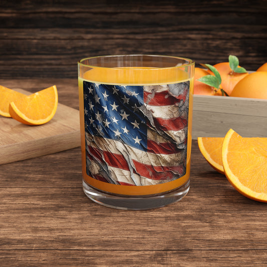 Distressed American Flag Bar Glass