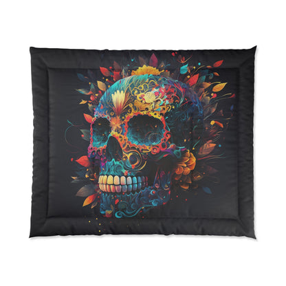 Blue Sugar Skull Comforter