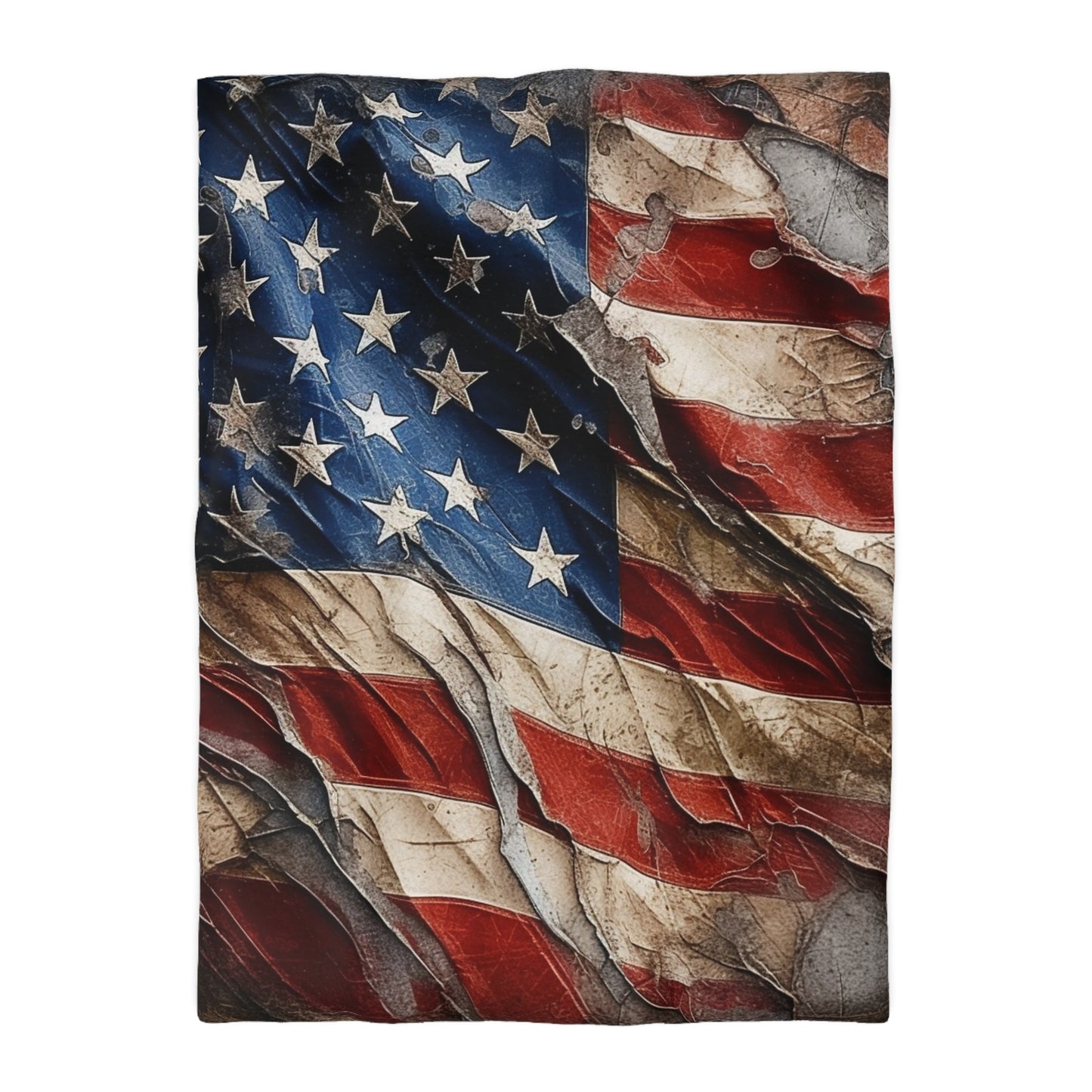 Distressed American Flag Microfiber Duvet Cover