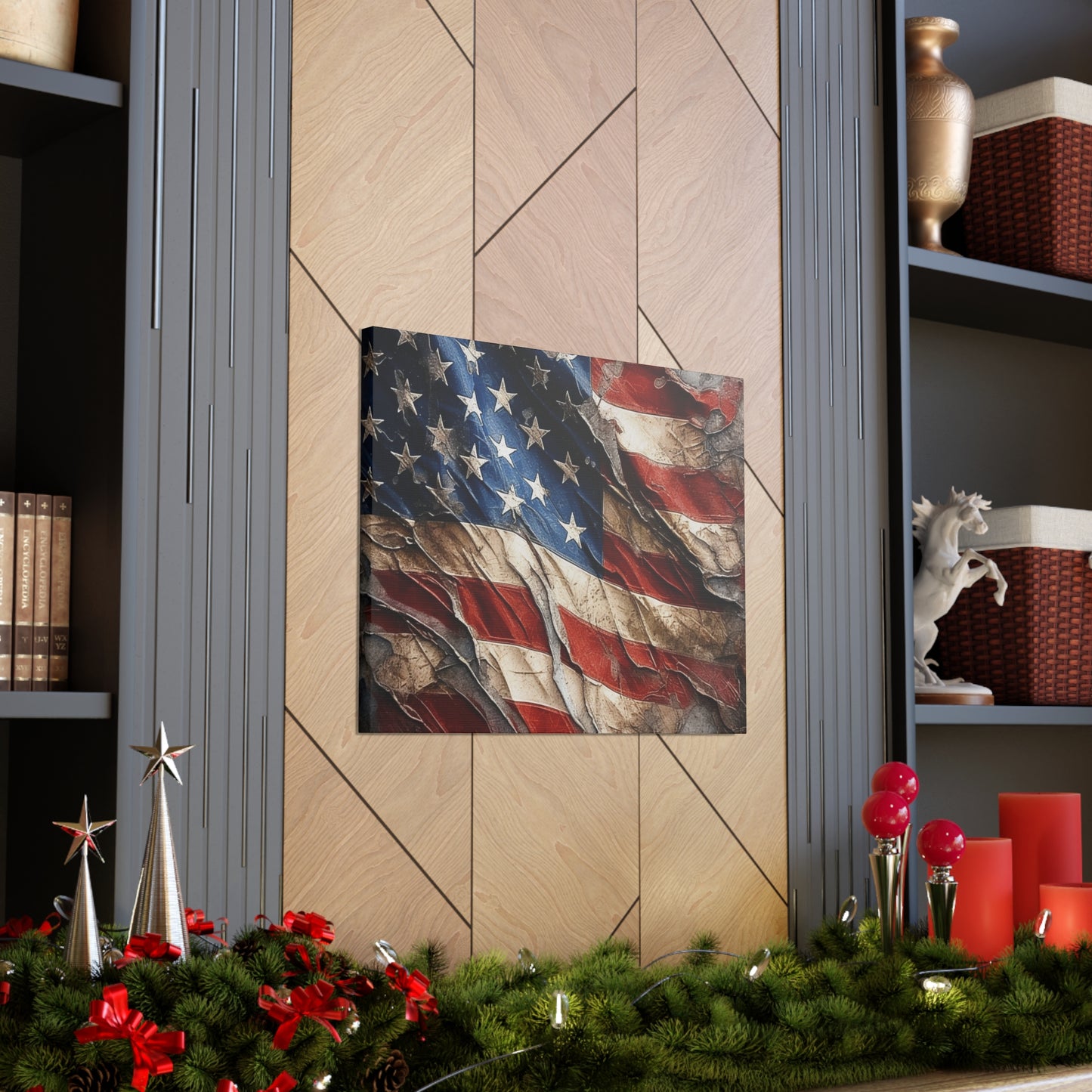 American Flag Distressed Canvas Gallery Wraps