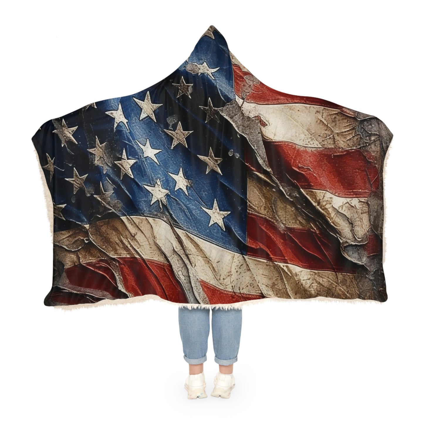 Distressed American Flag Snuggle Blanket