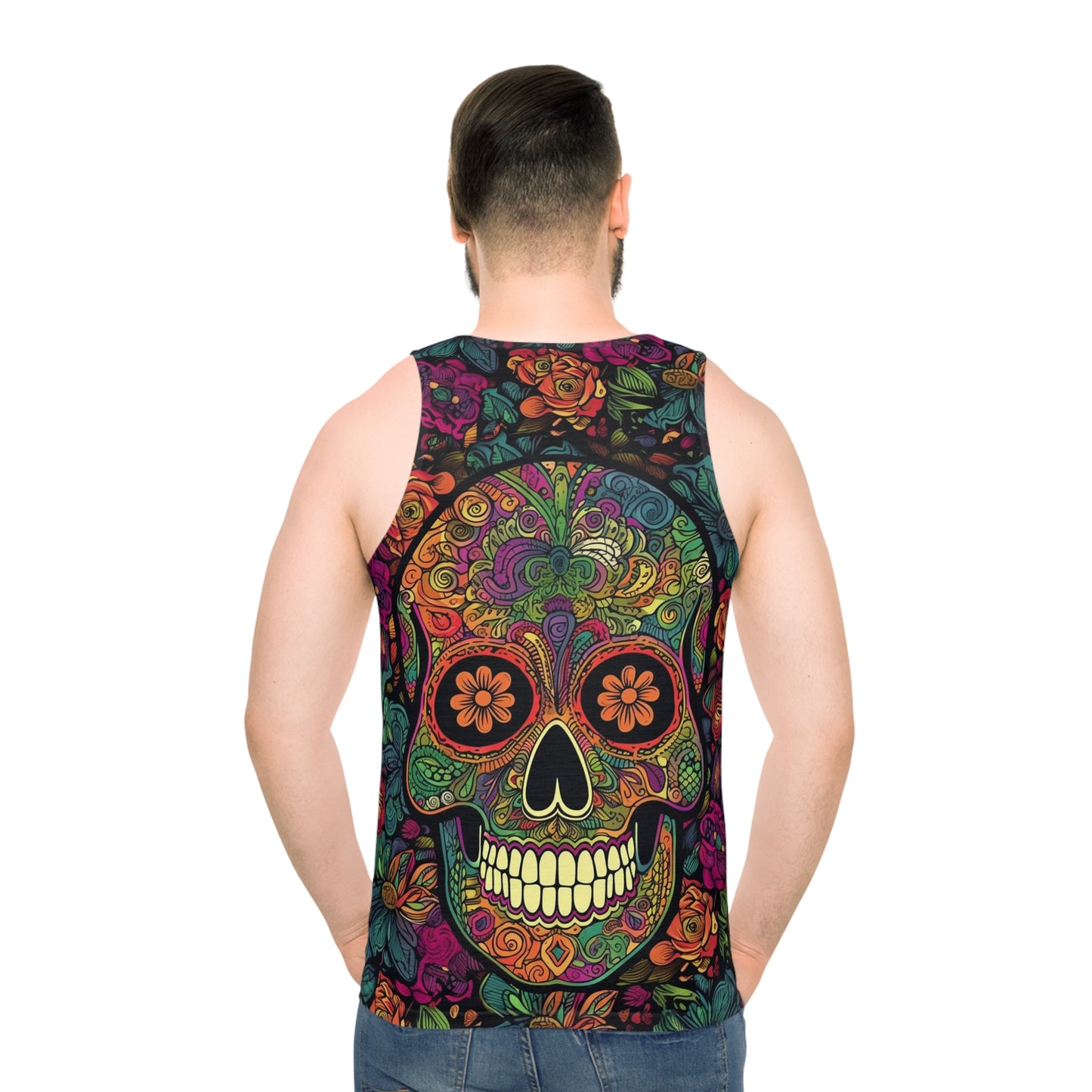 Retro Sugar Skull Unisex Tank Top