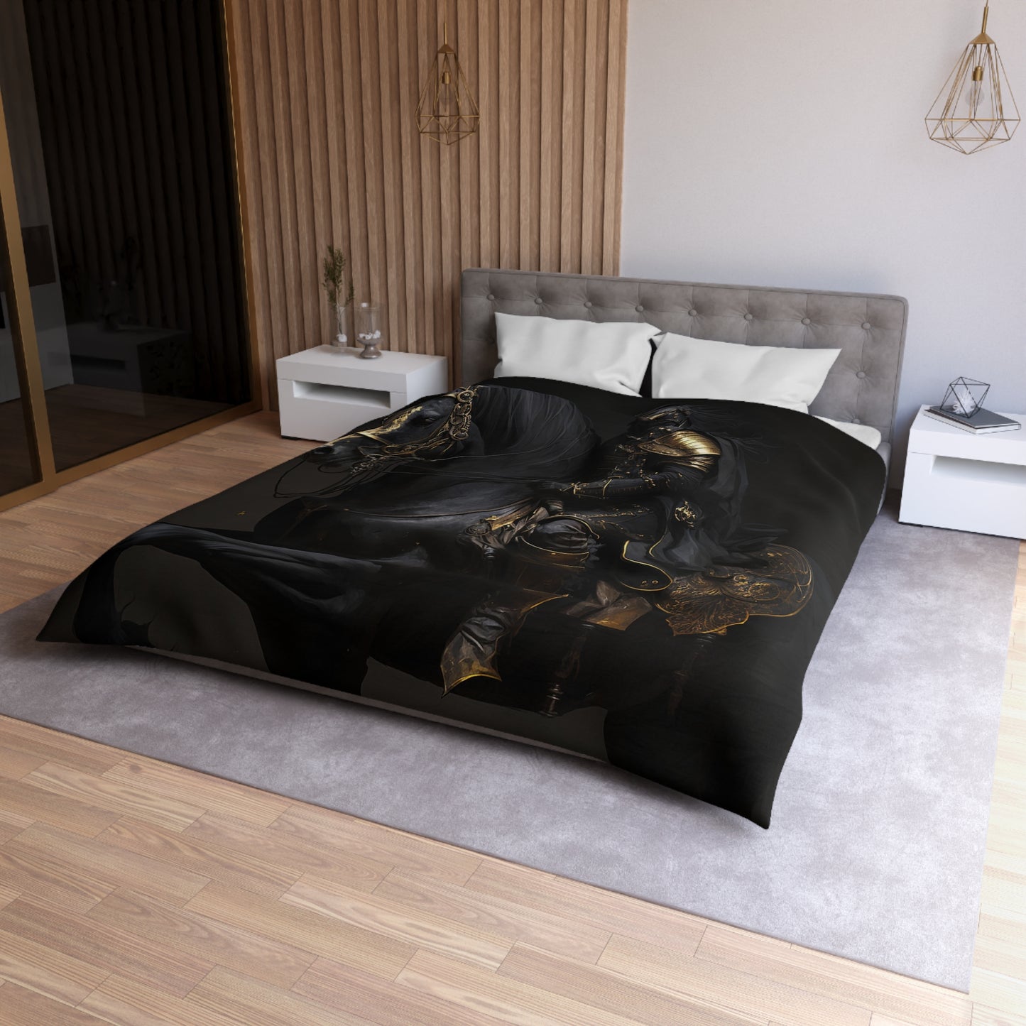 Black & Gold Knight Microfiber Duvet Cover