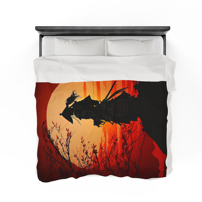 Mountain Sunset Velveteen Plush Blanket