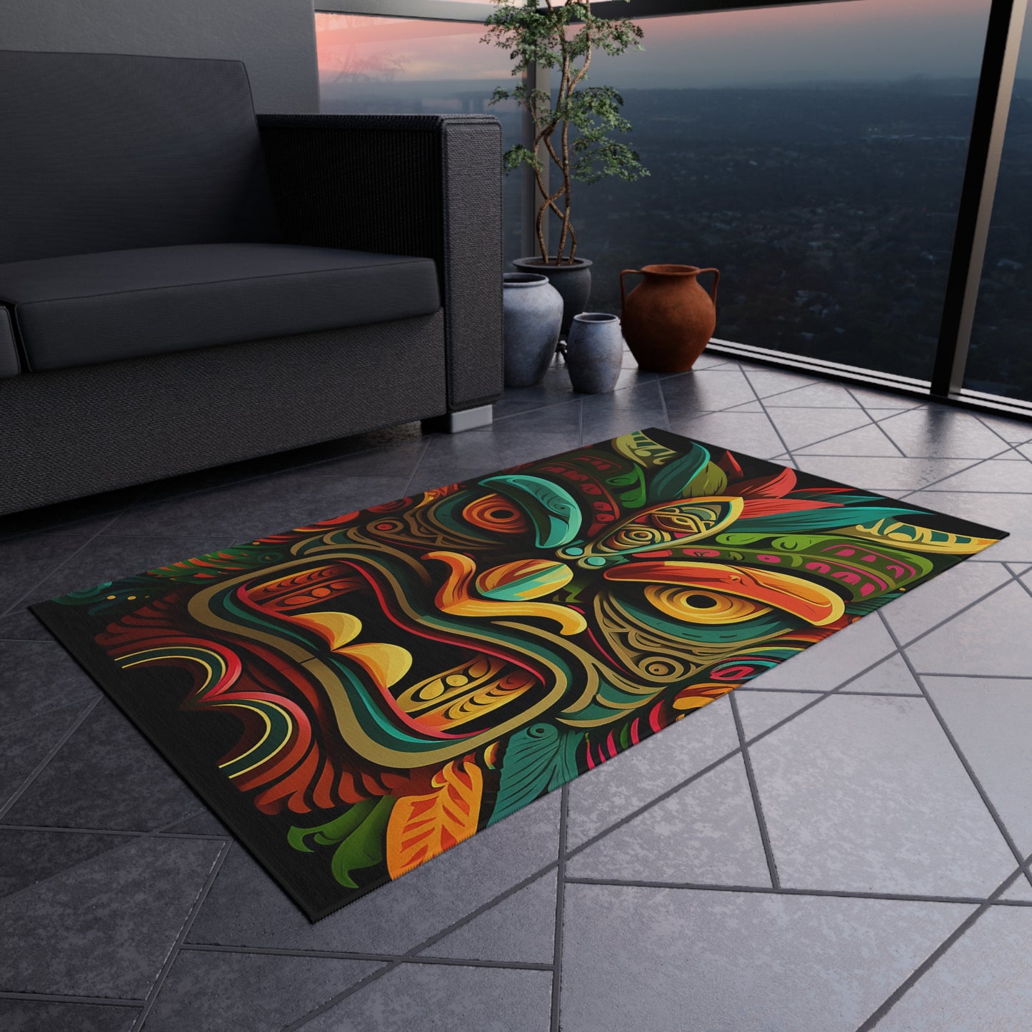 Horn Tiki Outdoor Area Rug