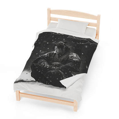 Stoic Samurai Velveteen Plush Blanket