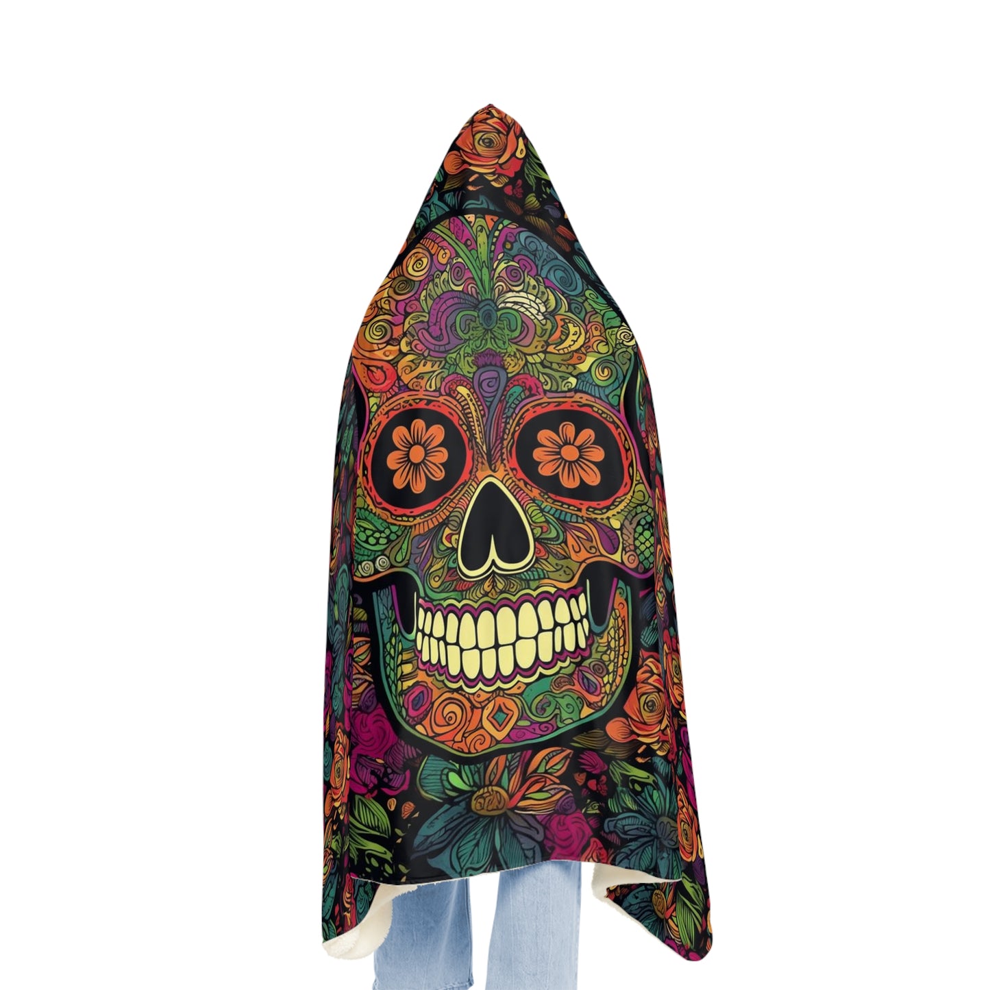 Retro Sugar Skull Snuggle Blanket