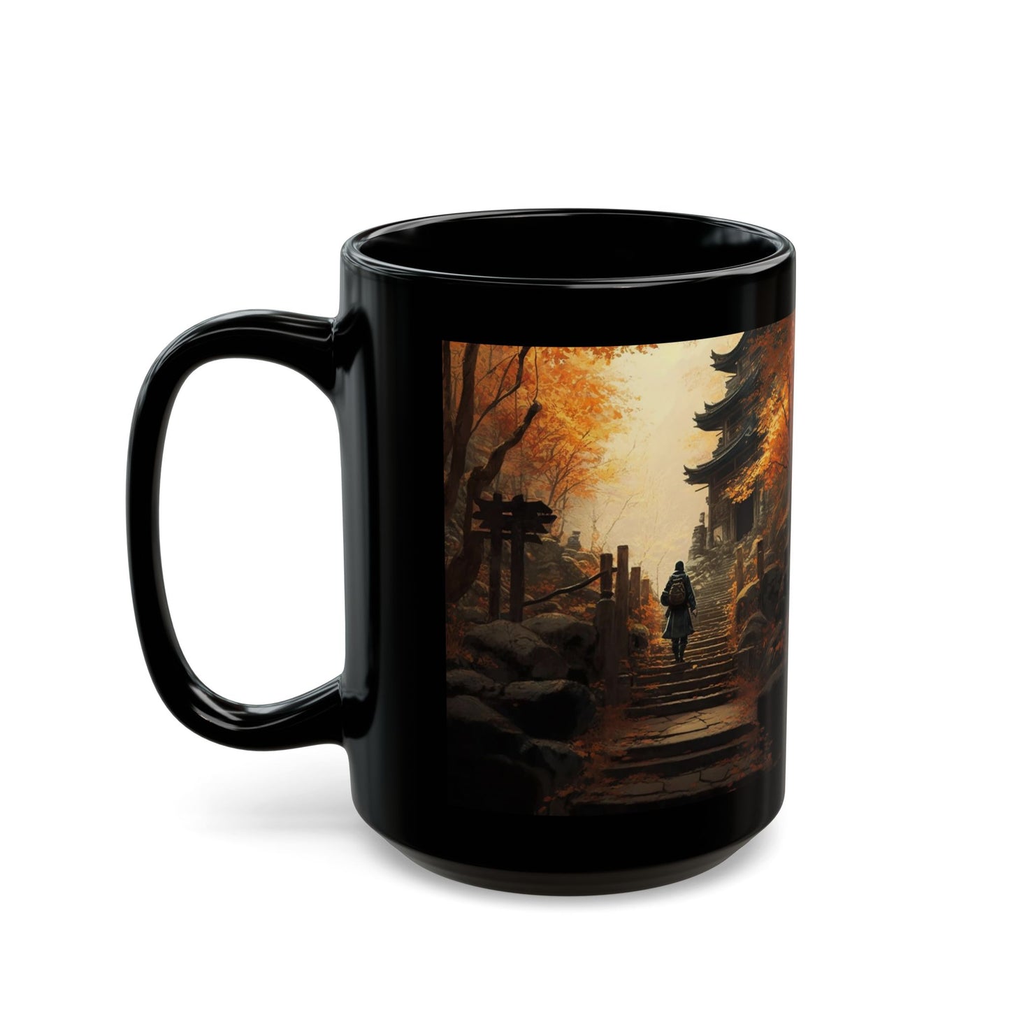 Autumn Journey Black Coffee Mug