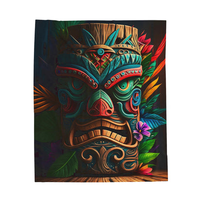 Tiki Idol Velveteen Plush Blanket