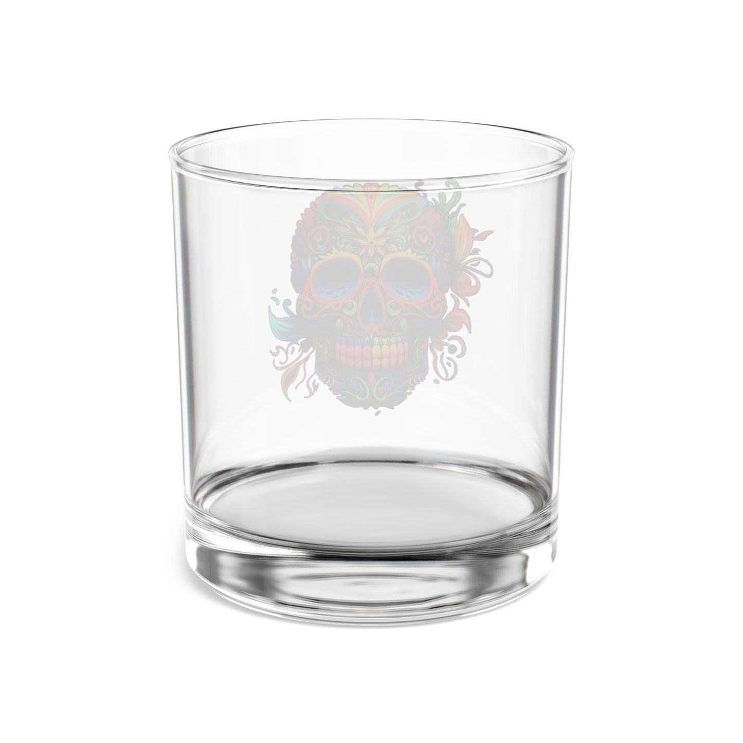 Neon Sugar Skull Rocks Glass, 10oz